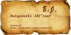 Bulyovszki József névjegykártya